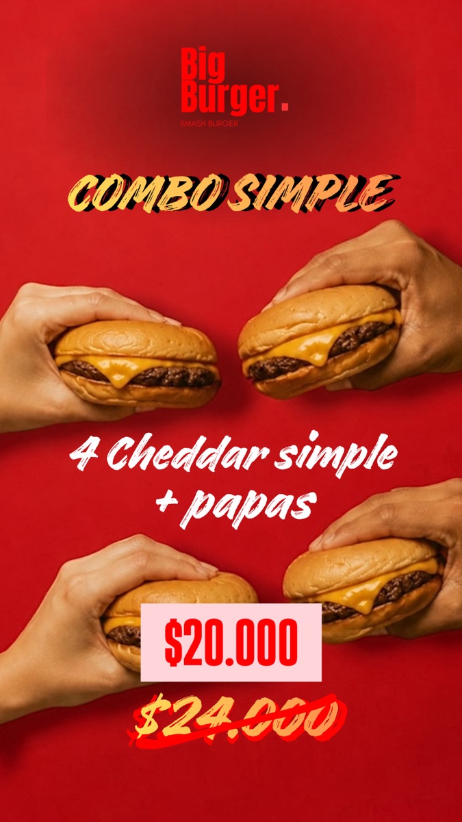 COMBO SIMPLE 🍔🍔🍔🍔🍟